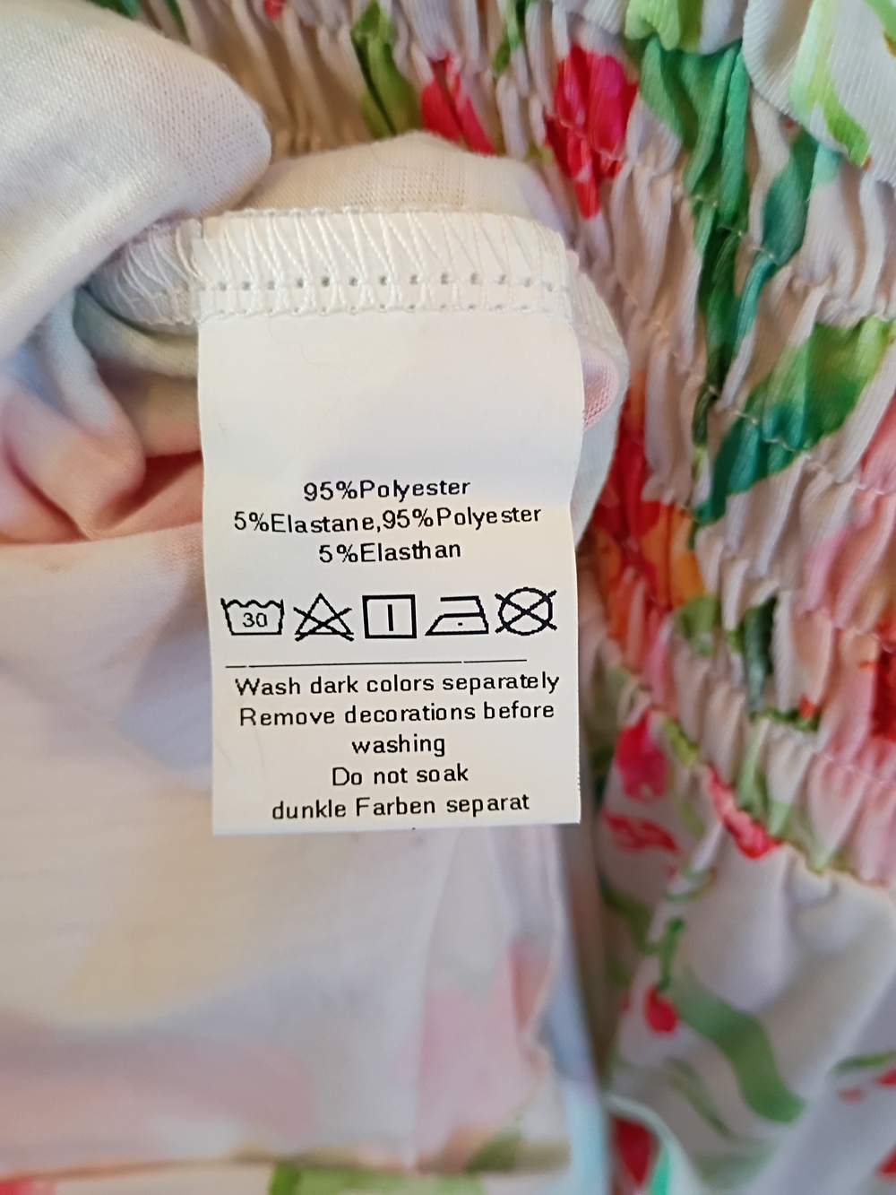 Grace Karin Floral Sundress in Pink, Green & Cream - Picture 6 of 7